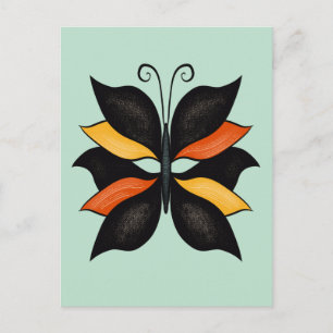 Hübsche Butterfly Abstrakte Kunst Postkarte