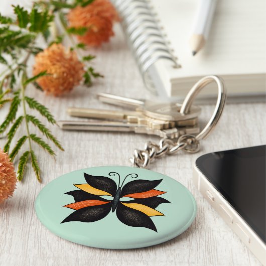 Hübsche Butterfly Abstrakte Kunst Schlüsselanhänger (Seite)