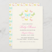 Hübsche Butterfly-Baby-Dusche laden ein Einladung (Vorne/Hinten)