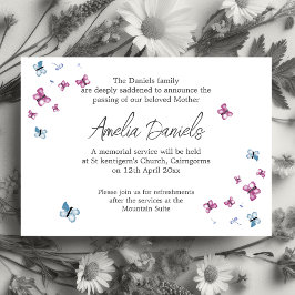 Hübsche Butterfly-Bestattungskarte Einladung