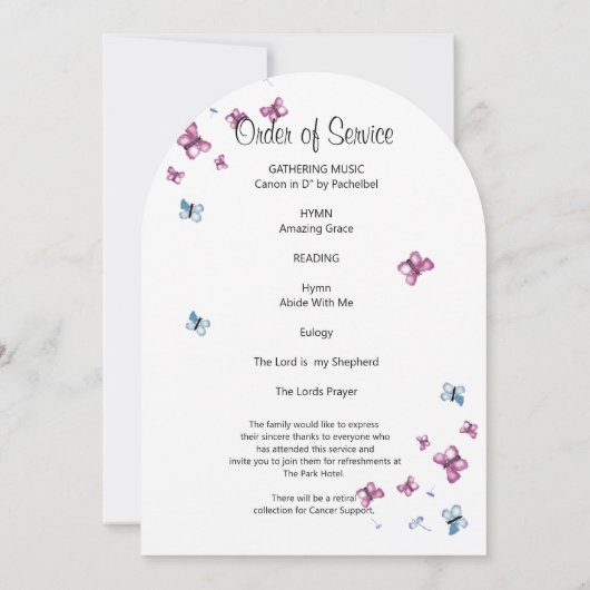 Hübsche Butterfly-Feier zum Leben Einladung (Rückseite)