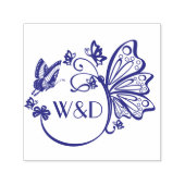 Hübsche Butterfly Frame Couple Initial Monogram Permastempel (Design)