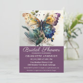 Hübsche Butterfly Garden Bridal Dusche Einladung (Stehend Vorderseite)