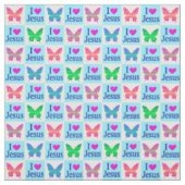 HÜBSCHE BUTTERFLY I LIEBE JESUS FABRIC STOFF (Muster)