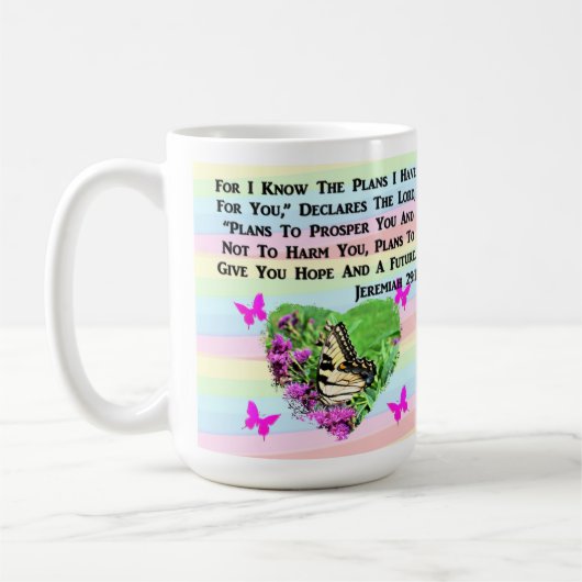 HÜBSCHE BUTTERFLY JEREMIAH 29:11 KAFFEETASSE (Links)