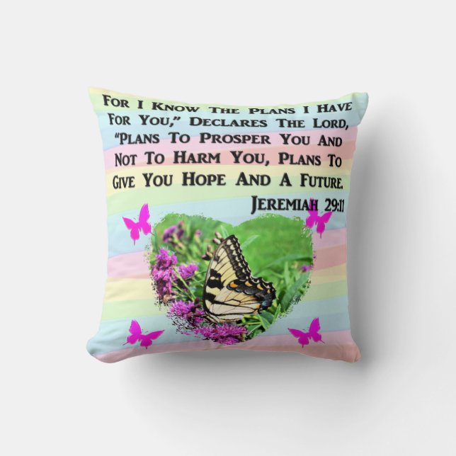 HÜBSCHE BUTTERFLY JEREMIAH 29:11 KISSEN (Vorderseite)