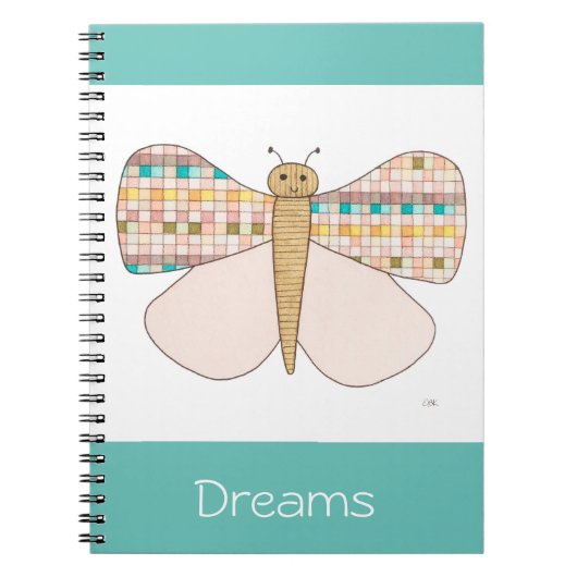 Hübsche Butterfly-Notebook-Dreams-Erin Brie Art No Notizblock (Vorderseite)