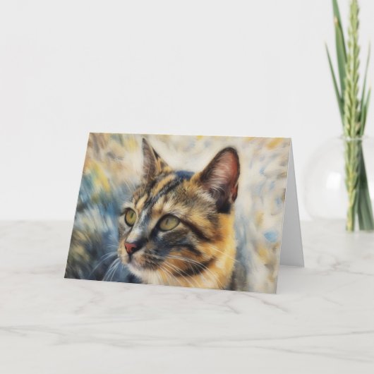 Hübsche Calico Cat Face Art Karte (Vorderseite)