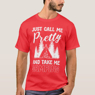Hübsche Camping Mädchen Rucksacktouristin vintage T-Shirt