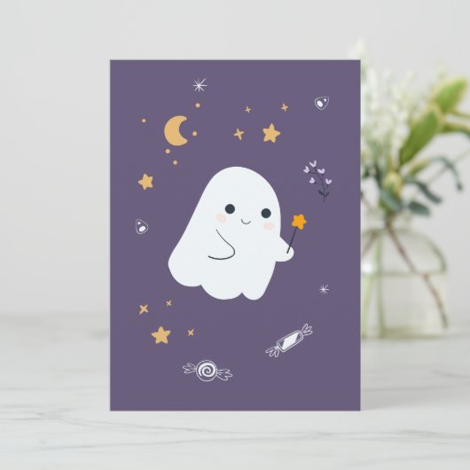 Hübsche Cartoon Katzen mit Besen, Kürbissen und Ge (Stehend Vorderseite)