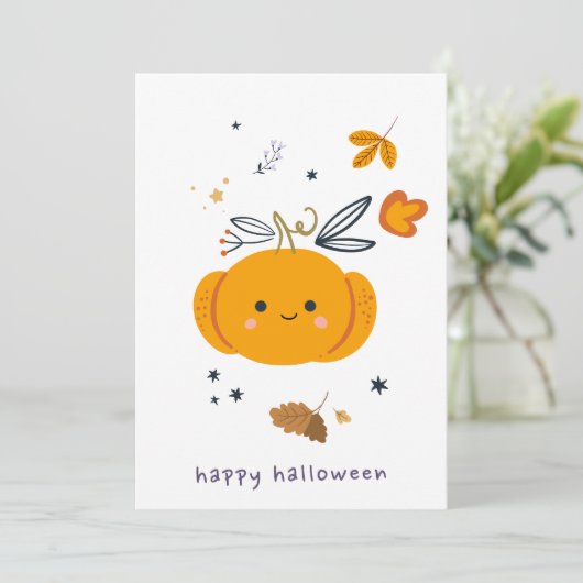 Hübsche Cartoon Katzen mit Besen, Kürbissen und Ge (Stehend Vorderseite)