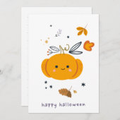 Hübsche Cartoon Katzen mit Besen, Kürbissen und Ge (Vorne/Hinten)