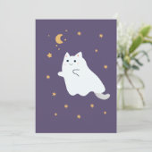 Hübsche Cartoon Katzen mit Besen, Kürbissen und Ge (Stehend Vorderseite)