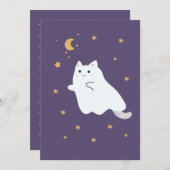 Hübsche Cartoon Katzen mit Besen, Kürbissen und Ge (Vorne/Hinten)