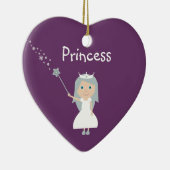 Hübsche Cartoon-Prinzessin Customizable Purple Keramik Ornament (Rechts)