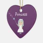 Hübsche Cartoon-Prinzessin Customizable Purple Keramik Ornament (Links)