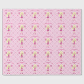 Hübsche Cheerleader Girl Custom Pink Geburtstag Geschenkpapier (Flach)