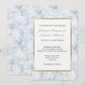 Hübsche Chic Hellblaue Hochzeit Einladung (Vorne/Hinten)