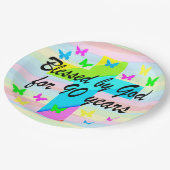 HÜBSCHE CHRISTLICHE 90. GEBURTSTAGSPAPIER-TELLER PAPPTELLER (Schrägansicht)