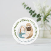 Hübsche Christliche Krippe Weihnachten Wasserfarbe (Stehend Vorderseite)