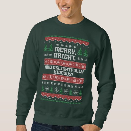 HÜBSCHE CHRISTMAS SWEATER MERRY HELL UND HIDEOUS SWEATSHIRT (Vorderseite)