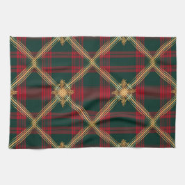 HÜBSCHE CHRISTMAS URLAUB RED GREEN GOLD KARIERT GESCHIRRTUCH