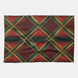 HÜBSCHE CHRISTMAS URLAUB RED GREEN GOLD KARIERT GESCHIRRTUCH