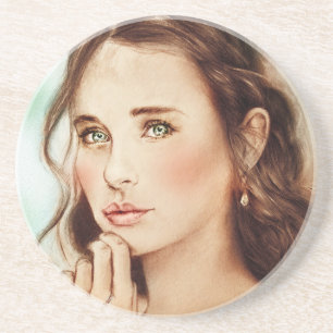 Hübsche Classy Girl SandStone Untersetzer, Vintage Sandstein Untersetzer