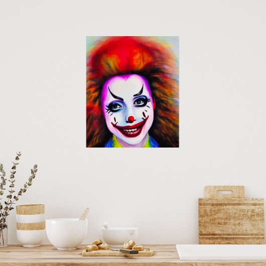 Hübsche Clownfrau KI Art Poster (Küche)
