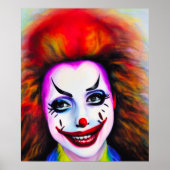 Hübsche Clownfrau KI Art Poster (Vorne)