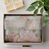 Hübsche Collage mit gemalten Blumen auf zerrissene Seidenpapier (Geschenk)