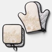 Hübsche Confetti-Punkte Ofenhandschuh & Topflappen-Set (Vorderseite/Rückseite)