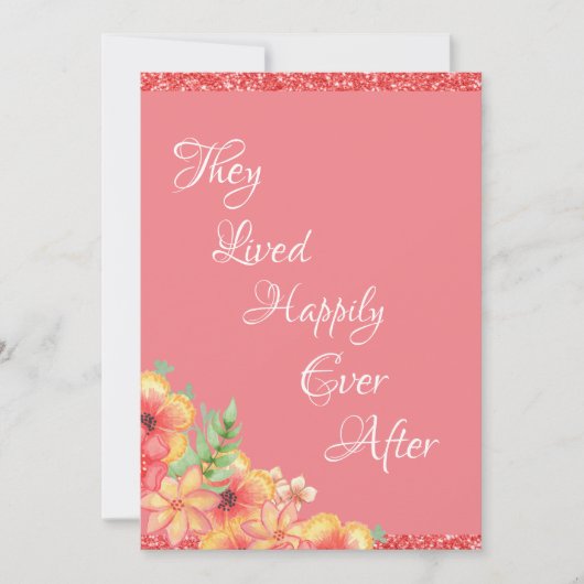 Hübsche Coral Floral Pink Hochzeit Dankeskarte (Vorderseite)