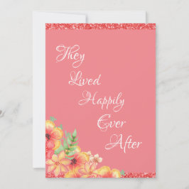 Hübsche Coral Floral Pink Hochzeit Dankeskarte