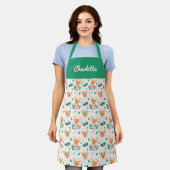 Hübsche Corgi-Blumen-Schürze Schürze (Getragen)