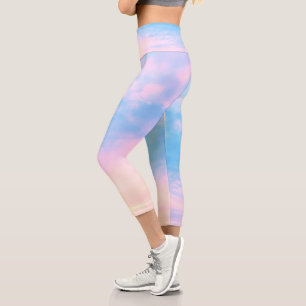 Hübsche Cotton Candy Beach Skies Fitness Capri Leggings