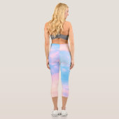 Hübsche Cotton Candy Beach Skies Fitness Capri Leggings (Rückseite)