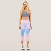 Hübsche Cotton Candy Beach Skies Fitness Capri Leggings (Vorderseite)