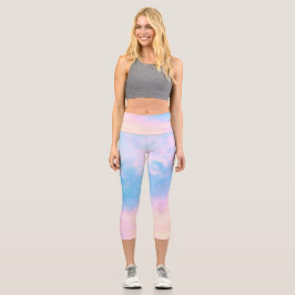 Hübsche Cotton Candy Beach Skies Fitness Capri Leggings