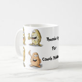 Hübsche Couchkartoffeln Kaffeetasse (Vorderseite Links)