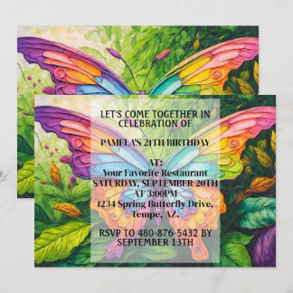 Hübsche Creative Butterfly Design Geburtstagsparty Einladung