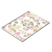 Hübsche Creme Rosa Rosen Notizblock (Linke Seite)
