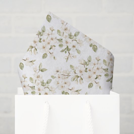 Hübsche cremefarbene blühende Baumhochzeit Seidenpapier (Geschenktüte)