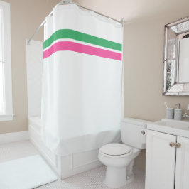 Hübsche, cremefarbene Streifen auf weiß Duschvorhang