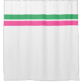 Hübsche, cremefarbene Streifen auf weiß Duschvorhang (Vorderseite)