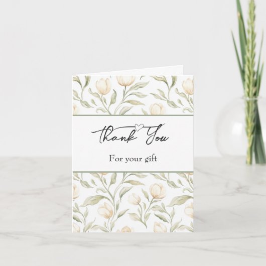 Hübsche cremefarbene Tulpenblumen Danke (Vorderseite)