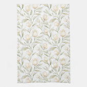 Hübsche cremefarbene Tulpenblumen Geschirrtuch (Vertikal)