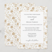 Hübsche cremeweiße florale Hochzeit Einladung (Vorne/Hinten)
