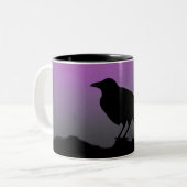 Hübsche Crow-Silhouette Zweifarbige Tasse (Vorderseite Links)