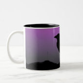 Hübsche Crow-Silhouette Zweifarbige Tasse (Links)
